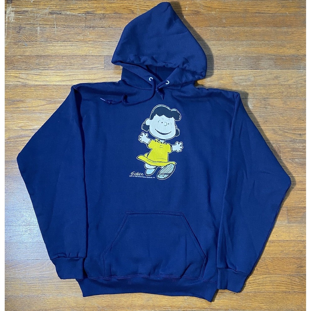 Vintage 90s Peanuts Lucy Double Sided Hoodie Charles Schulz Size‎ Men's Medium